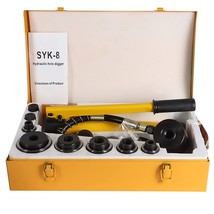 10 Ton 1/2&quot; To 2&quot; Hydraulic Knockout Punch Driver Tool Kit Electrical Co... - £88.29 GBP