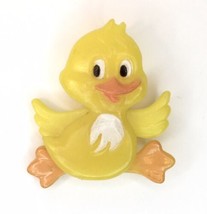 Vtg Early Plastic Movable Yellow Duck  Pin Brooch Made In Hong Kong East... - £17.31 GBP
