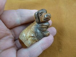Y-DOG-DA-559) little tan brown jasper DACHSHUND weiner hot dog gemstone ... - $19.99