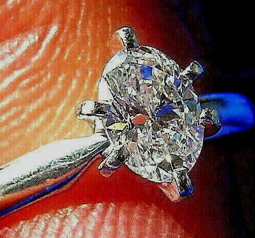 Earth mined Diamond Engagement Ring Solid 14k White Gold Hand made Solitaire 7 Item image 10