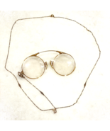 Oxford Pince Nez Eye Glasses Frames Original Case Cloth Filigree Chain - £194.24 GBP