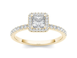 Authenticity Guarantee 
14K Yellow Gold 3/4ct TDW Princess Diamond Single Hal... - £942.71 GBP