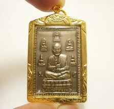 Phra Somdej Toh meditation image surround by Top Benjapakee amulets back Katha C - £70.21 GBP