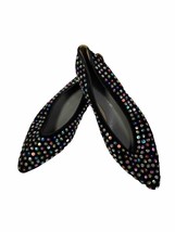 Women Ballet Flat Shoes Multi-color Sequin Pointed Toe Sz 5 Toe To Heel 9&quot; Vtg - £17.64 GBP