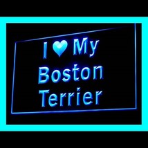 210103B I Love My Boston Terrier Protective Defense Breed General LED Light Sign - $21.99