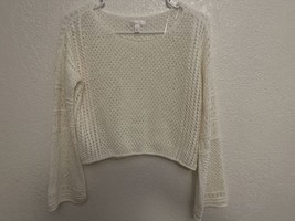 Lauren Conrad Women’s white pullover sweater crop top Size Small - £7.59 GBP