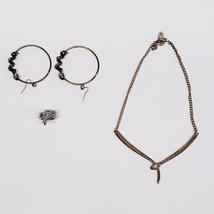 Vintage Snake Jewelry Set: Rhinestone Snake Eyes Earrings, Necklace, &amp; Ring - £15.73 GBP