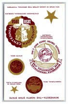 Minnesota MN Statehood Centennial 1858-1958 State Flag Seal Emblem Postcard U10 - £2.76 GBP