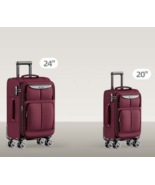 SHOWKOO Luggage 2 Piece Set Suitcase Spinner Wheels w/Lock Wine Red 20in... - $216.21 CAD