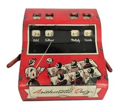 Vtg Arithmatic Quiz Tin Litho Educational Toy by Wolverine - £31.44 GBP