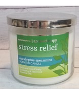 Bath &amp; Body Works Stress Relief Eucalyptus Spearmint 3 Wick Candle 14.5 ... - £17.31 GBP