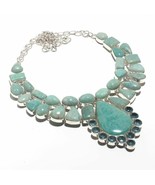 GORGEOUS AQUA GREEN AMAZONITE DELUXE ARTDECO FABULOUS STUNNING OOAK NECK... - $148.49