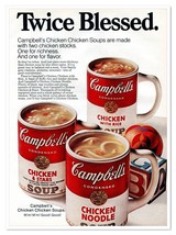 Campbell&#39;s Chicken Soup Mugs Twice Blessed Vintage 1968 Full-Page Magazine Ad - £7.62 GBP