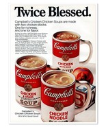 Campbell&#39;s Chicken Soup Mugs Twice Blessed Vintage 1968 Full-Page Magazi... - £7.62 GBP