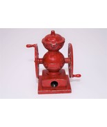 Vintage Miniature Red Coffee Grinder Pencil Sharpener Metal Made In Hong... - $13.41 CAD