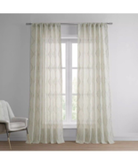 Exclusive Fabrics Suez Embroidered Faux Linen Sheer Curtain 50x96 Pole P... - $414.85 MXN