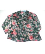 Warners  Pink Floral Satin Pajama PJ Sleepwear Top Shirt Lounge Blouse M... - $94.08 MXN