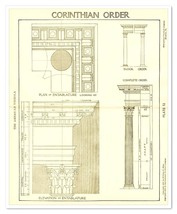 Architecture Corinthian Order XI William R. Ware 1905 Antique Litho Book... - $11.76