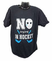 Kids L Graphic Tee No Crying In Hockey - Black Shirt Youth Large - £3.91 GBP