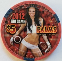 $5 Palms Casino Resort 2012 Big Game Las Vegas Ltd 1000 Casino Chip vintage - £10.35 GBP