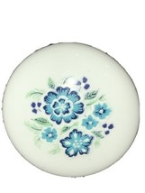 Vintage 5pc Lot White Blue Floral Porcelain Drawer Knob Pulls With Screw... - £11.74 GBP