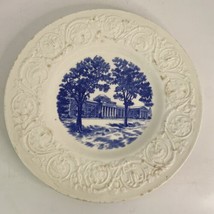 Vintage Wedgwood Blue Davidson College NC Chambers Building England 10.5&quot; Plate - £31.13 GBP