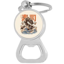 Japanese Sushi Dragon Bottle Opener Keychain - Metal Beer Bar Tool Key Ring - £8.42 GBP