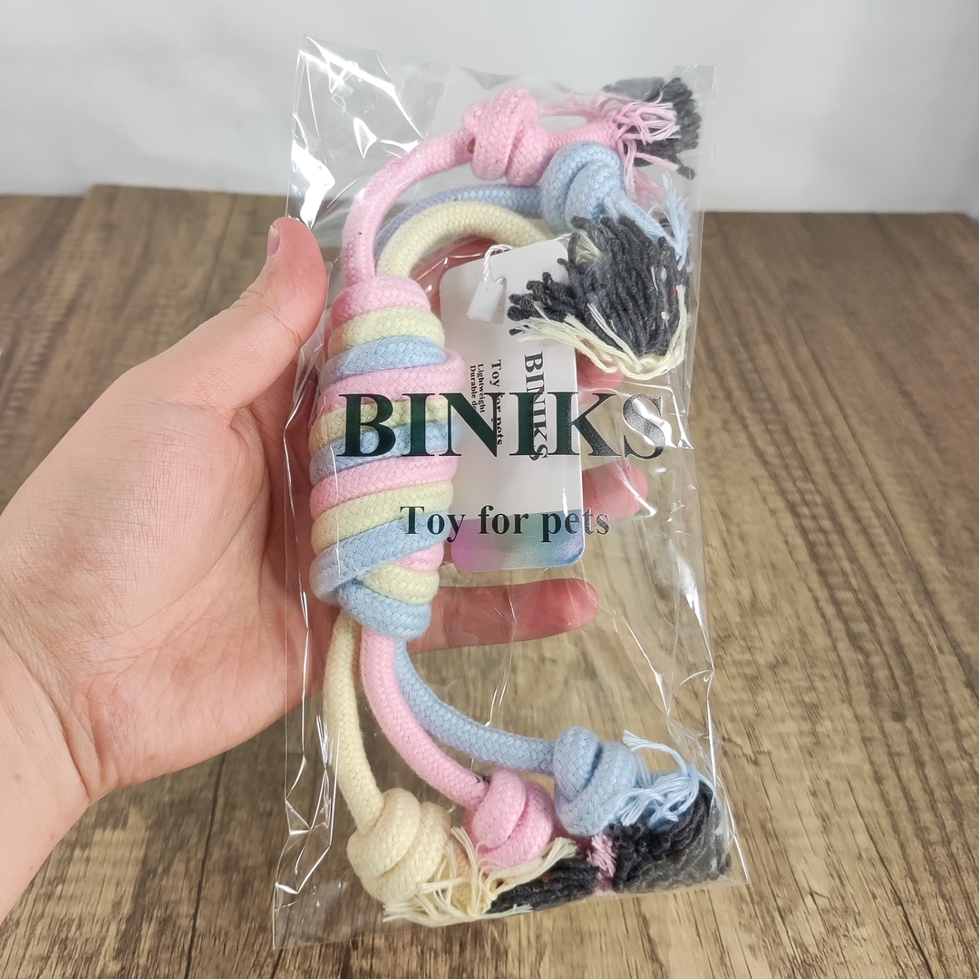 BINIKS Durable Pet Chew Rope Dog Toy - Multicolor, Medium - $3.29