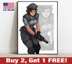 Resident Evil Jill Valentine Poster 18&quot; x 24&quot; Print Game Room Wall Art Decor 4 - £10.60 GBP