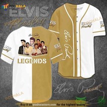 Elvis Presley Legends Brown Yellow White 3D Baseball Jersey Shirt - £12.43 GBP+