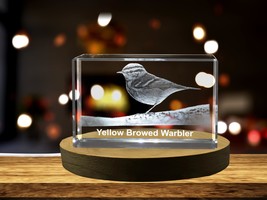 LED Base included | Yellow-Browed Warbler 3D Engraved Crystal 3D Engraved - £31.69 GBP+