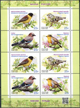 Russia. 2022. Fauna of Russia. Songbirds (MNH OG **) Miniature Sheet - £3.85 GBP