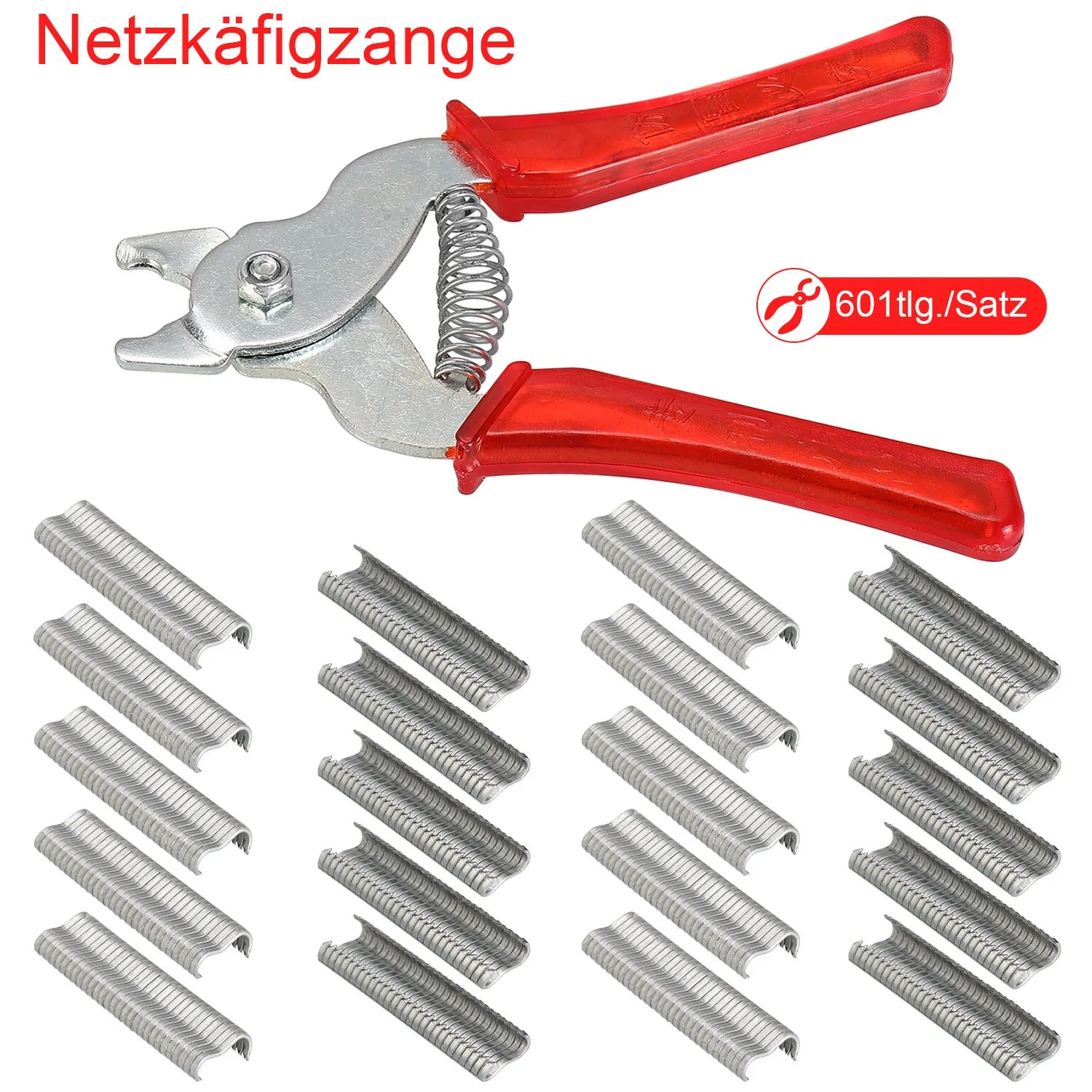 Hog Ring Pliers + 600pcs Hog Rings M Nails Poultry Cage Installation Tools - £22.34 GBP