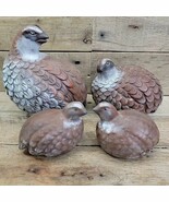 Vintage MCM Ceramic Pottery Quail Family of 4 Partridge Birds Farmhouse ... - $24.70