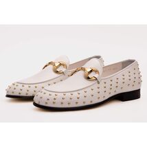 The Jupiter Shoe White Spike Leather Bit Dress Loafer Limited Edition Men Shoe image 2