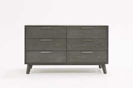 51" Grey Wash Solid Wood Six Drawer Double Dresser - $22,952.48 MXN