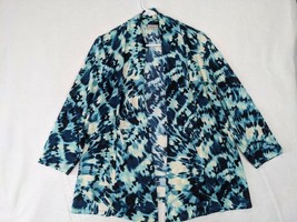 Easywear by Chico&#39;s Womens Sweater Sz 2  Blue Green Polyester Tie Dye - £11.27 GBP