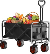 Collapsible Folding Wagon,Heavy Duty Utility Beach Wagon Cart,Outdoor Camping Wa - £74.29 GBP