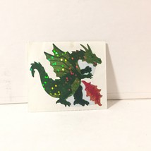 One Vintage Shiny Green Dragon Sticker Prismatic Hambly Studios Acid Fre... - $14.83