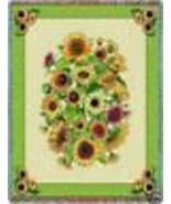 72x54 SUNFLOWERS Floral Tapestry Throw Blanket  - $63.36