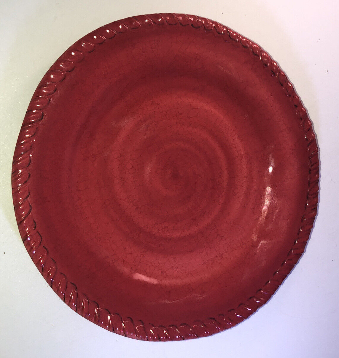 Pier 1 Imports Red/Maroon 9” Melamine Appetizer Plate-Dishwasher Safe-NEW-SHIP24 - £23.18 GBP