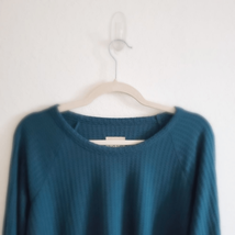 CHASER Forest Green Waffle Knit Long Sleeve Large - £17.77 GBP