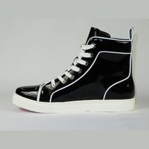 Mens High Top Shoes By FIESSO AURELIO GARCIA, Shiny Patent Leather 2416 Black image 5