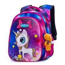 New Cartoon 3D Creative Horse Children School Bags Girls Sweet Kids School Backp - £62.33 GBP