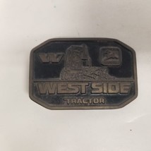 Vintage John Deere West Side Tractor Repair Solid Brass Belt Buckle - £18.56 GBP