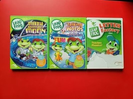 Leap Frog DVD Letter Factory Talking Words Factory Math Adventure Lot 3 Kids - £11.00 GBP