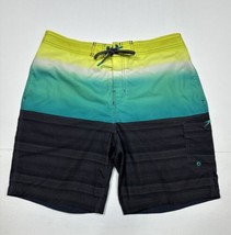 Speedo Colorful Swim Trunks Men Size Large L (Measure 35x9) Elastic Waist - $10.69