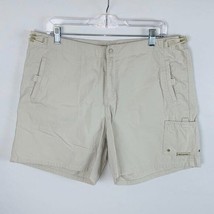 Columbia Womens Large L Light Beige Cargo Shorts Pockets Adjustable Waist - £12.08 GBP