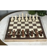Large 15 In Wooden Chess set wood board folding storage box Portable tra... - £34.83 GBP