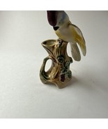 Vintage Japan Hand Painted Colorful Parrot Landing on Tree Ceramic Figurine - $19.99